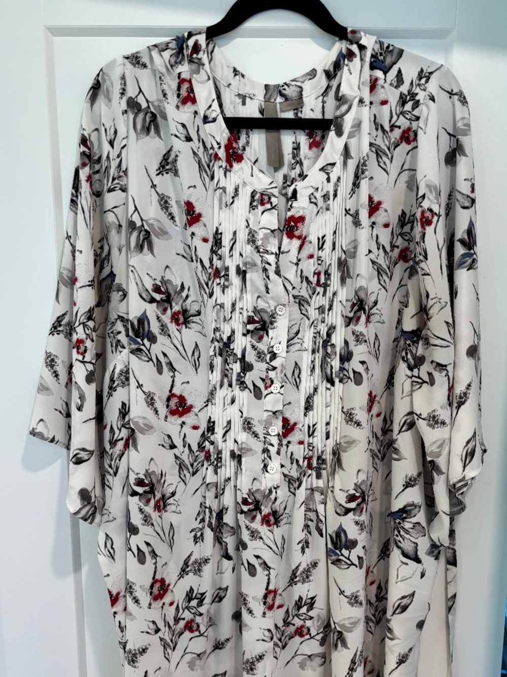 Coquette et coquin Floral Pintuck Tunic Dress Mandarin Neck Size 3X